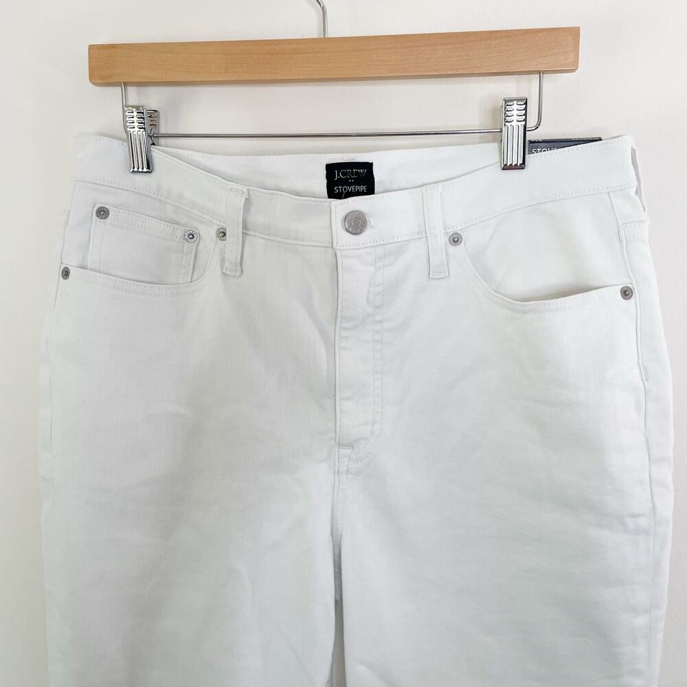 NWT J. Crew Factory Petite white stovepipe‎ straight jean signature stretch 31P - Picture 6 of 12